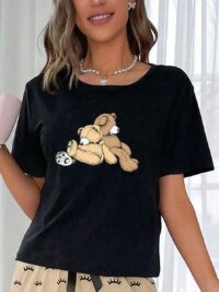 Women's Panda Print Pajama Top (Without Pants)