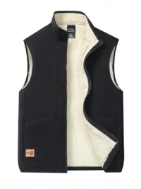 Men's Thermal Lined Zip-Up Thermal Lined Vest, Winter