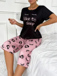 Women's Capri Pants Pajama Set