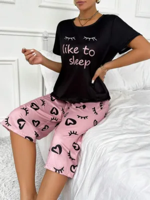 Women's Capri Pants Pajama Set