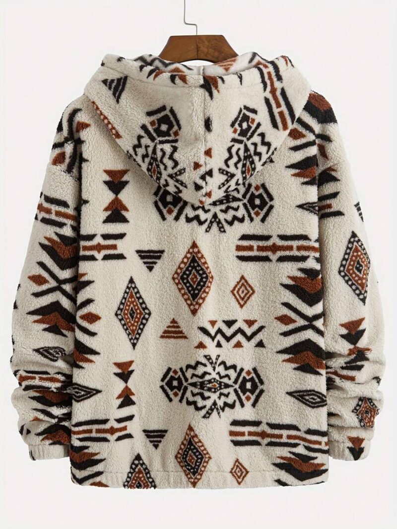 Fleece Hoodie With Drawstring And Zipper, Suitable For Casual Daily, Outdoor Commuting, And Simple, Warm Fleece Jacket, Long Sleeve Hoodie For Autumn/Winter - Image 2