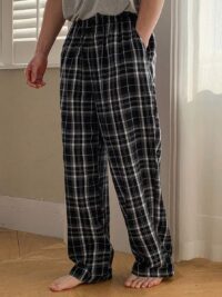 Men's Plaid Pajama Pants, Spring Loungewear