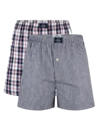 Two Pack Woven Boxers in Grey